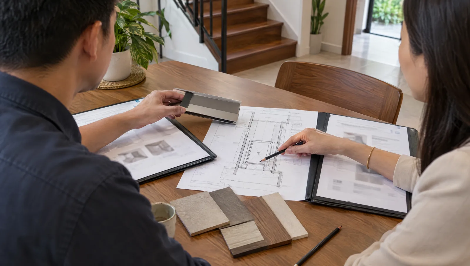 Two home-lift quotation folders reviewed against one common house plan.
